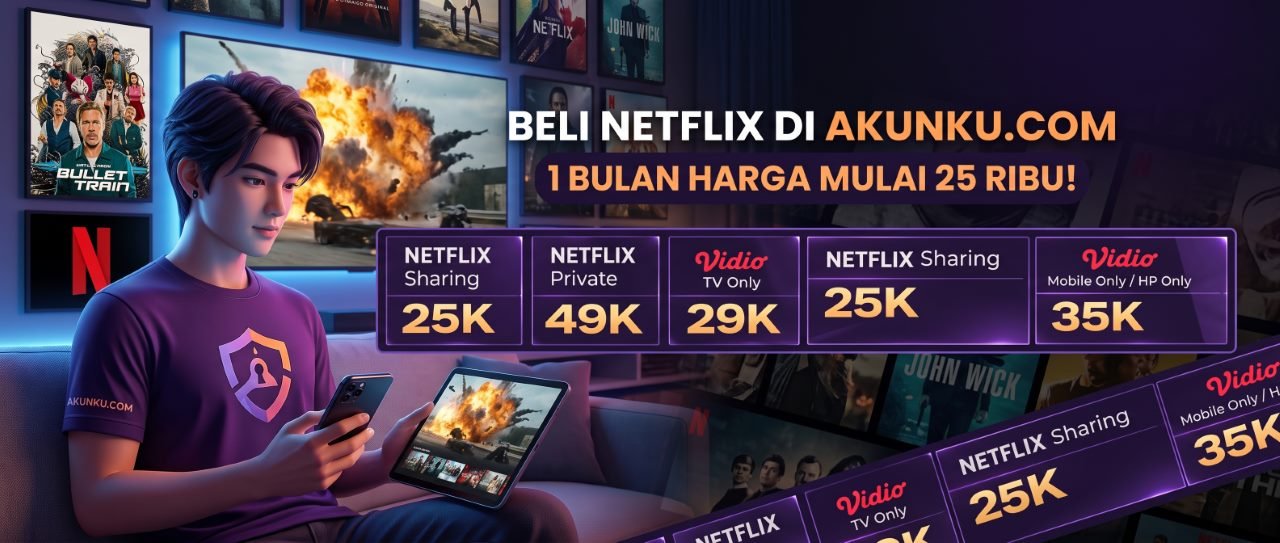 Promo Netflix di Akunku.com — 1 bulan harga mulai Rp25.000